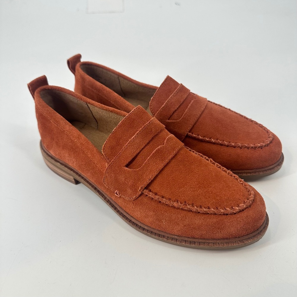 Kelsi Dagger‎ Brooklyn Suede Lens Leather Loafers Shoes Women's Orange Anthro